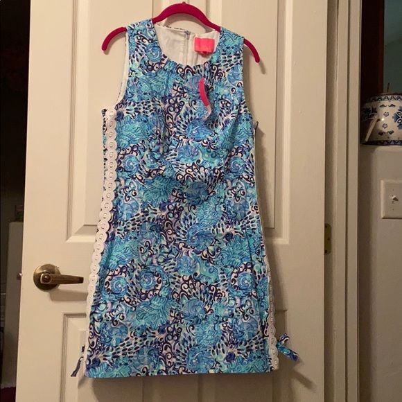 Lilly Pulitzer Dresses & Skirts - Mila Stretch Shift Blue Light Aqua spritz NWT Lilly pulitzer